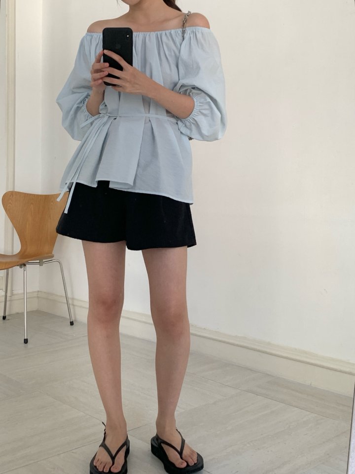 Pomelo - Korean Women Fashion - #pursuepretty - Kong Shirring Blouse - 6