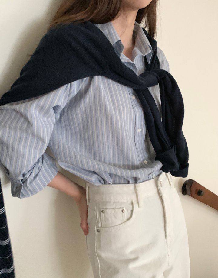 Pomelo - Korean Women Fashion - #pursuepretty - Flat Stripe Shirt