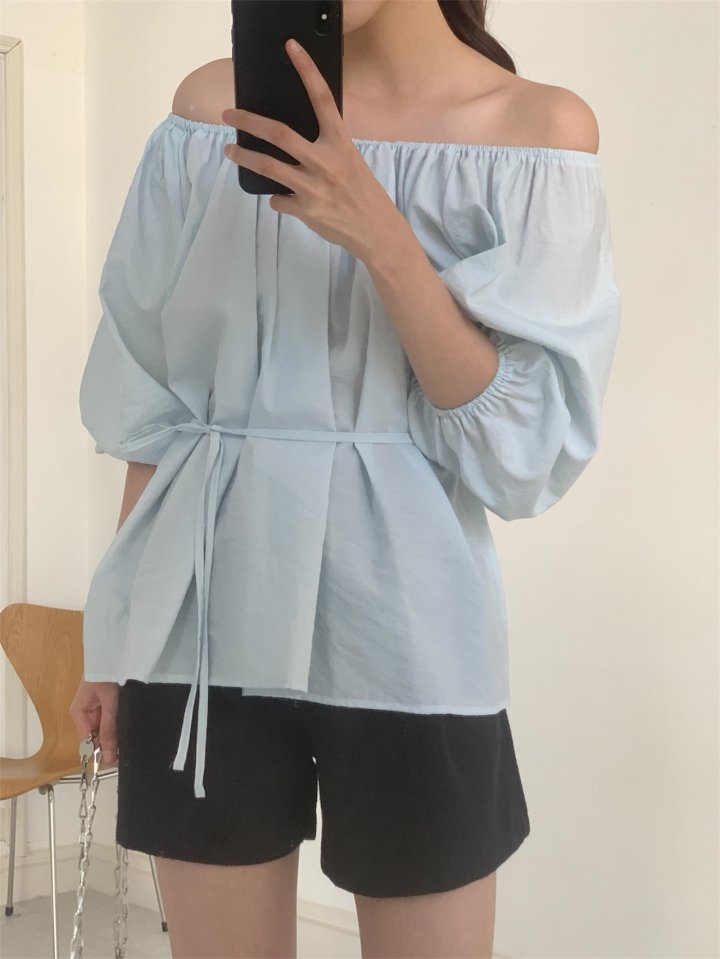 Pomelo - Korean Women Fashion - #restrostyle - Kong Shirring Blouse - 7