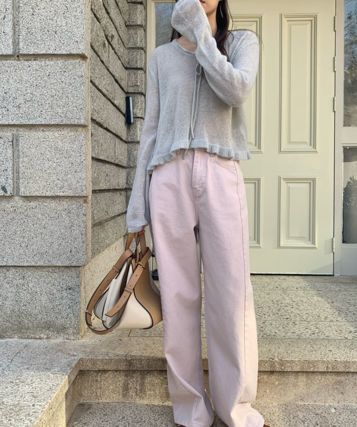 Pomelo - Korean Women Fashion - #romanticstyle - Bio Washing Denim Pants - 10
