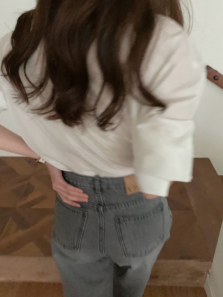 Pomelo - Korean Women Fashion - #shopsmall - Dusty Denim Pants - 3