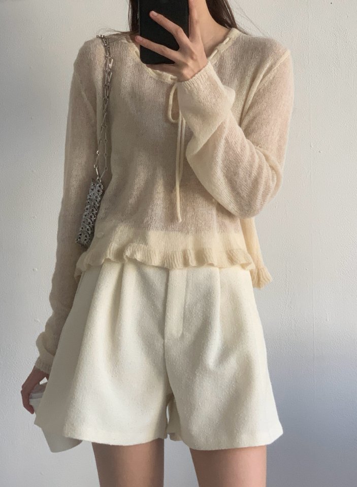 Pomelo - Korean Women Fashion - #thatsdarling - Lilly Frill Knit Top - 11