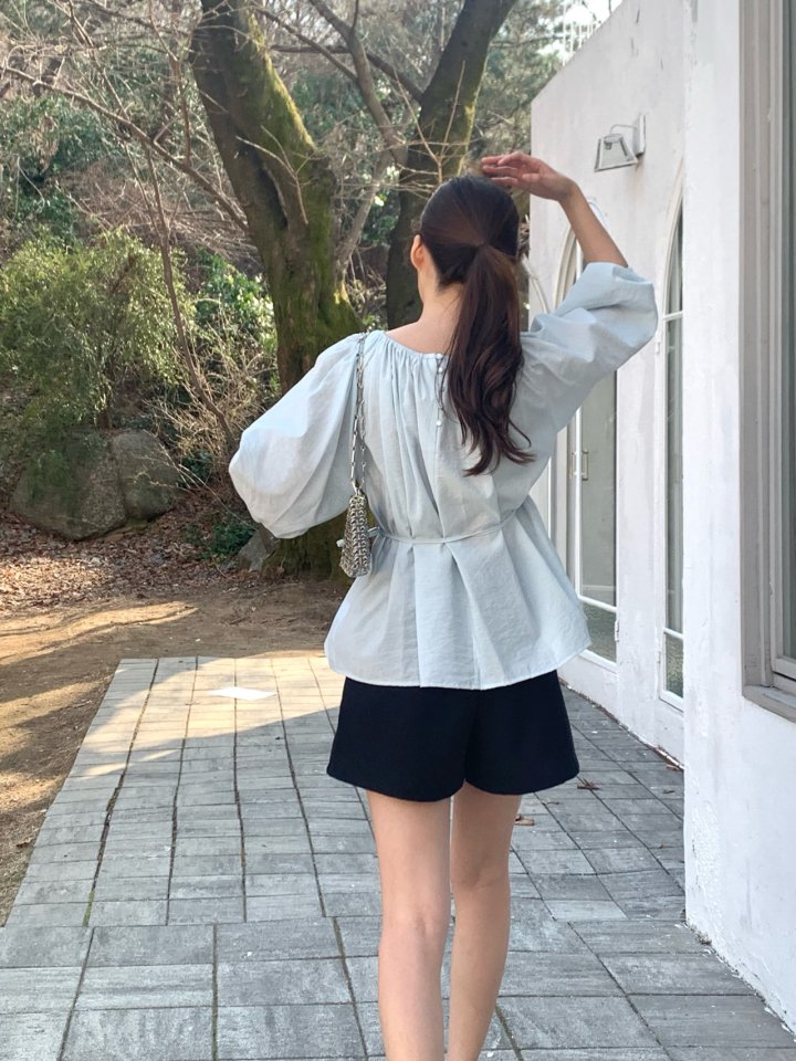 Pomelo - Korean Women Fashion - #thatsdarling - Kong Shirring Blouse - 10