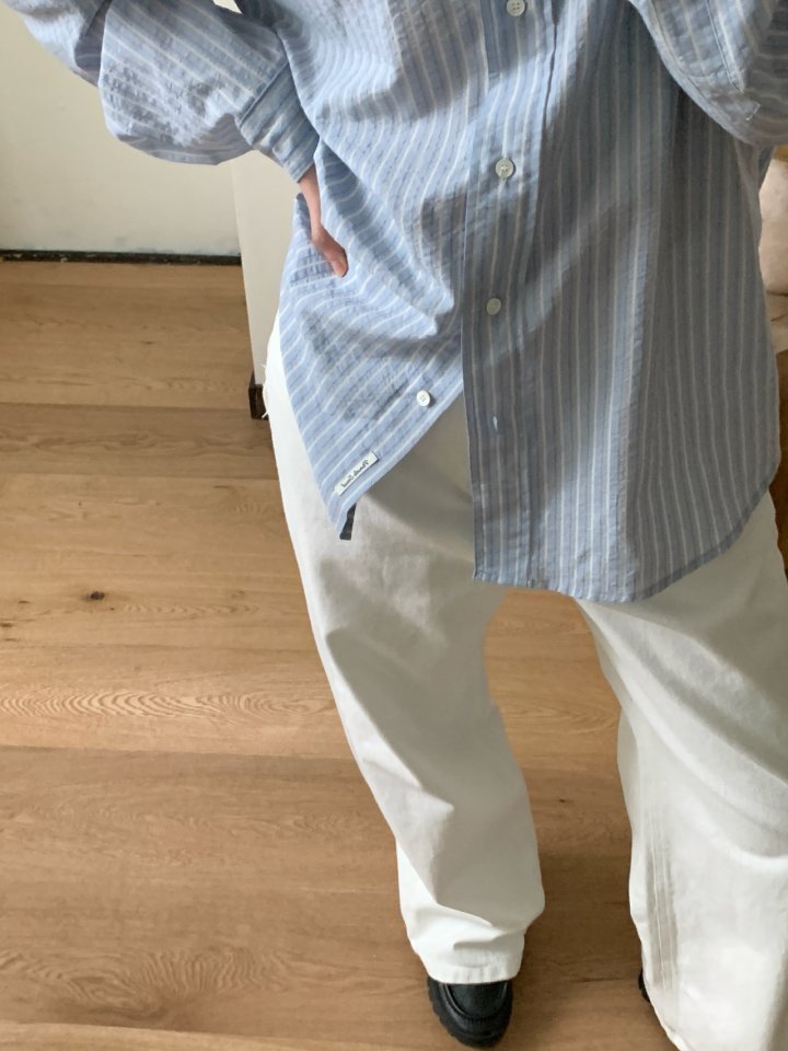 Pomelo - Korean Women Fashion - #thatsdarling - Flat Stripe Shirt - 5