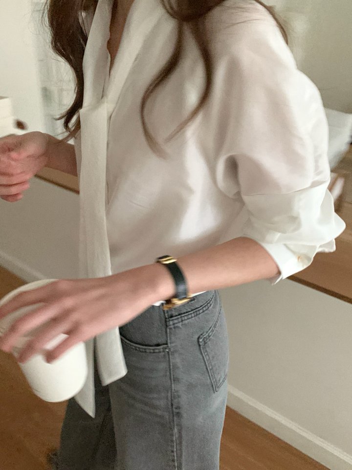 Pomelo - Korean Women Fashion - #thelittlethings - Creeze Tie Blouse