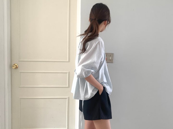 Pomelo - Korean Women Fashion - #womensfashion - Kong Shirring Blouse - 4