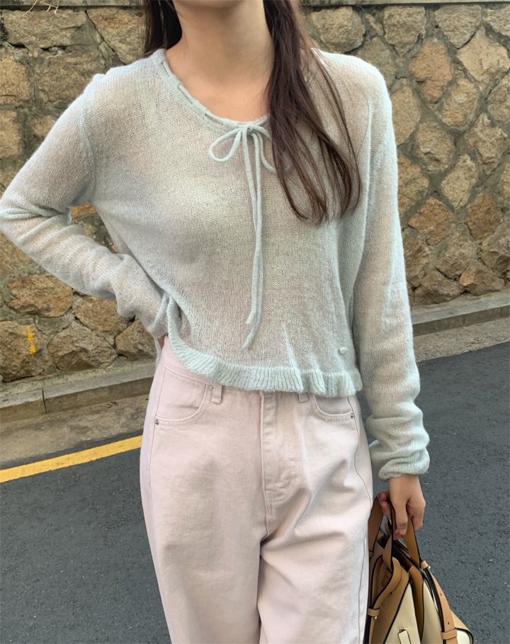 Pomelo - Korean Women Fashion - #vintagekidsstyle - Lilly Frill Knit Top - 6
