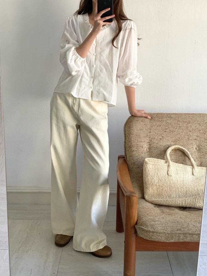 Pomelo - Korean Women Fashion - #womensfashion - Bio Washing Denim Pants - 5