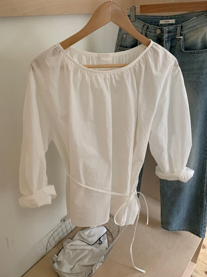 Pomelo - Korean Women Fashion - #womensfashion - Round Shirring Blouse - 9