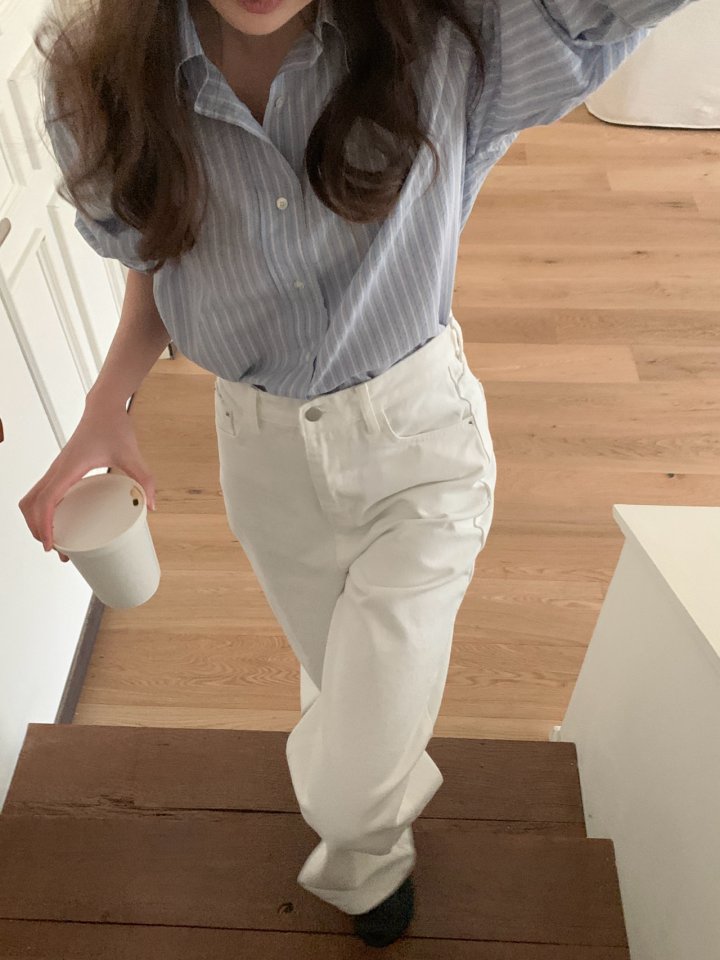 Pomelo - Korean Women Fashion - #womensfashion - Flat Stripe Shirt - 8