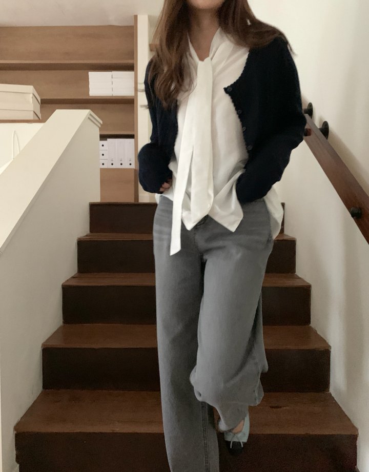 Pomelo - Korean Women Fashion - #womensfashion - Dusty Denim Pants - 7