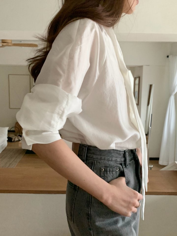 Pomelo - Korean Women Fashion - #womensfashion - Creeze Tie Blouse - 11