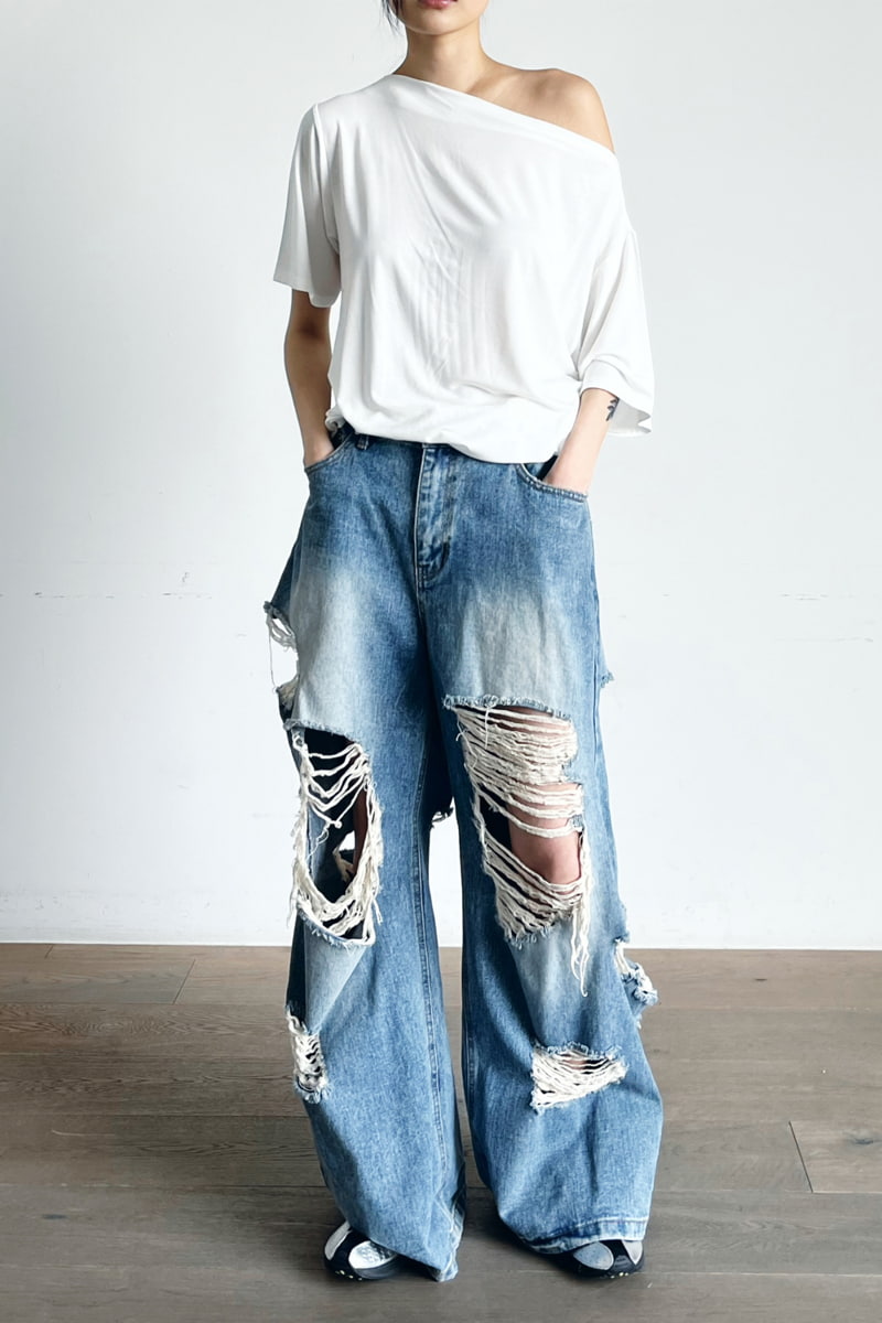 Project Wave - Korean Women Fashion - #momslook - Vintage Denim Pants - 8