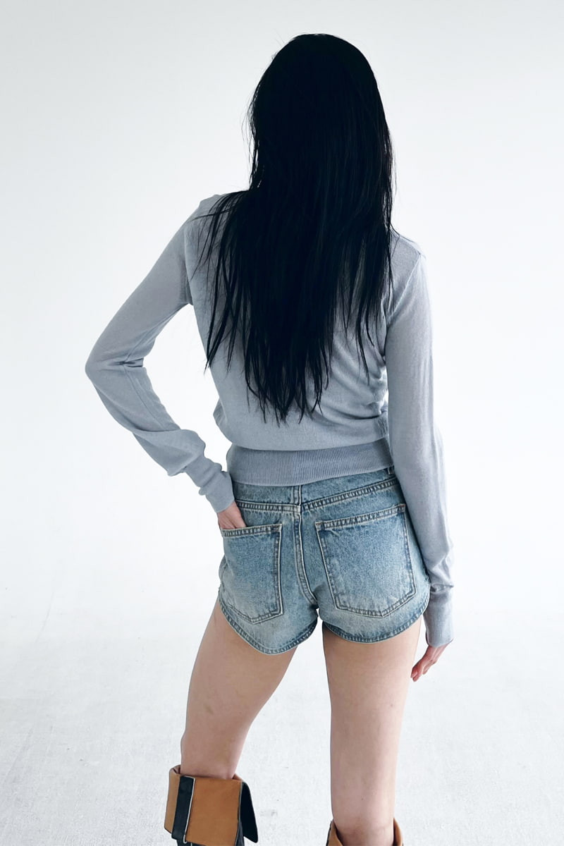 Project Wave - Korean Women Fashion - #momslook - Short High Denim Pants - 6