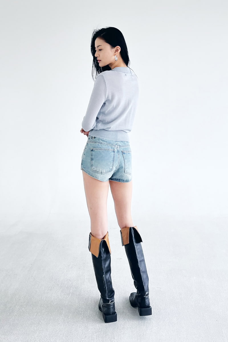 Project Wave - Korean Women Fashion - #momslook - Short High Denim Pants - 8