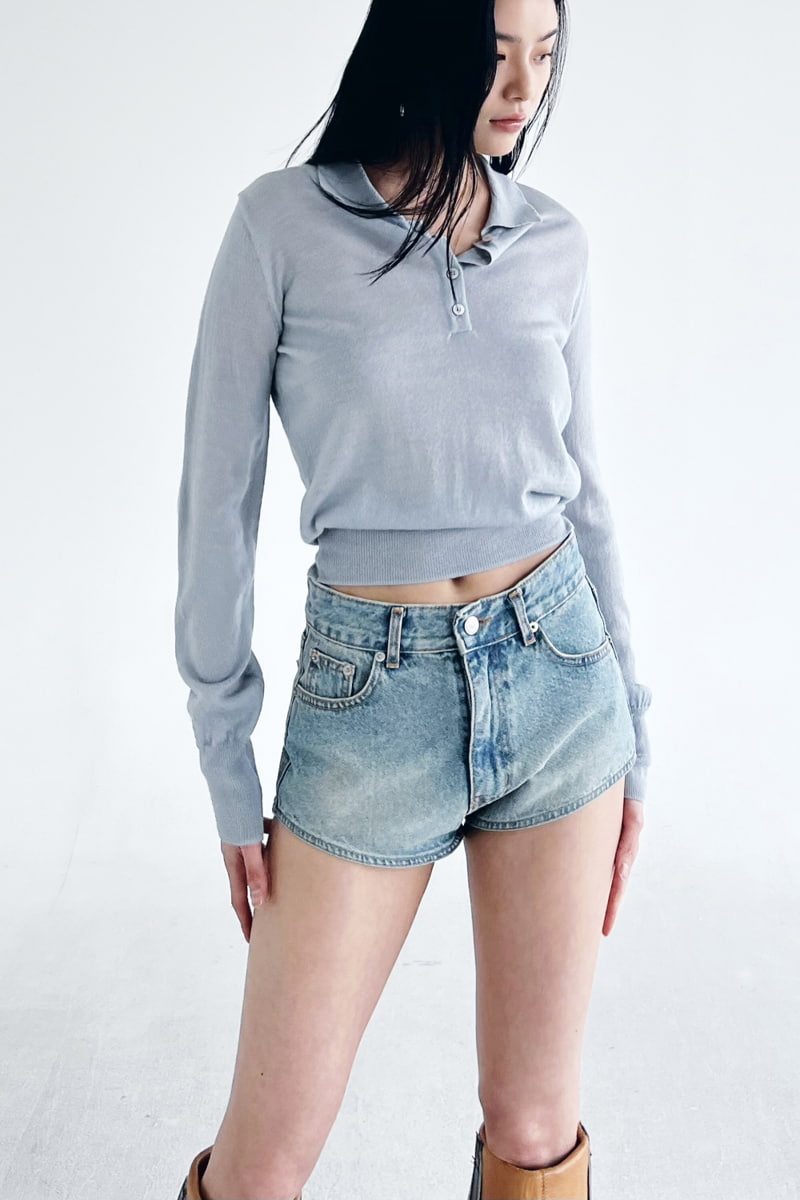 Project Wave - Korean Women Fashion - #momslook - Short High Denim Pants - 9