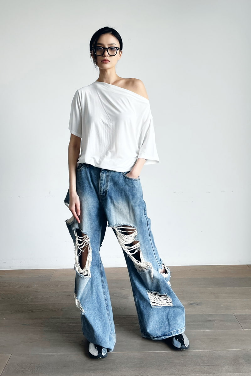 Project Wave - Korean Women Fashion - #womensfashion - Vintage Denim Pants