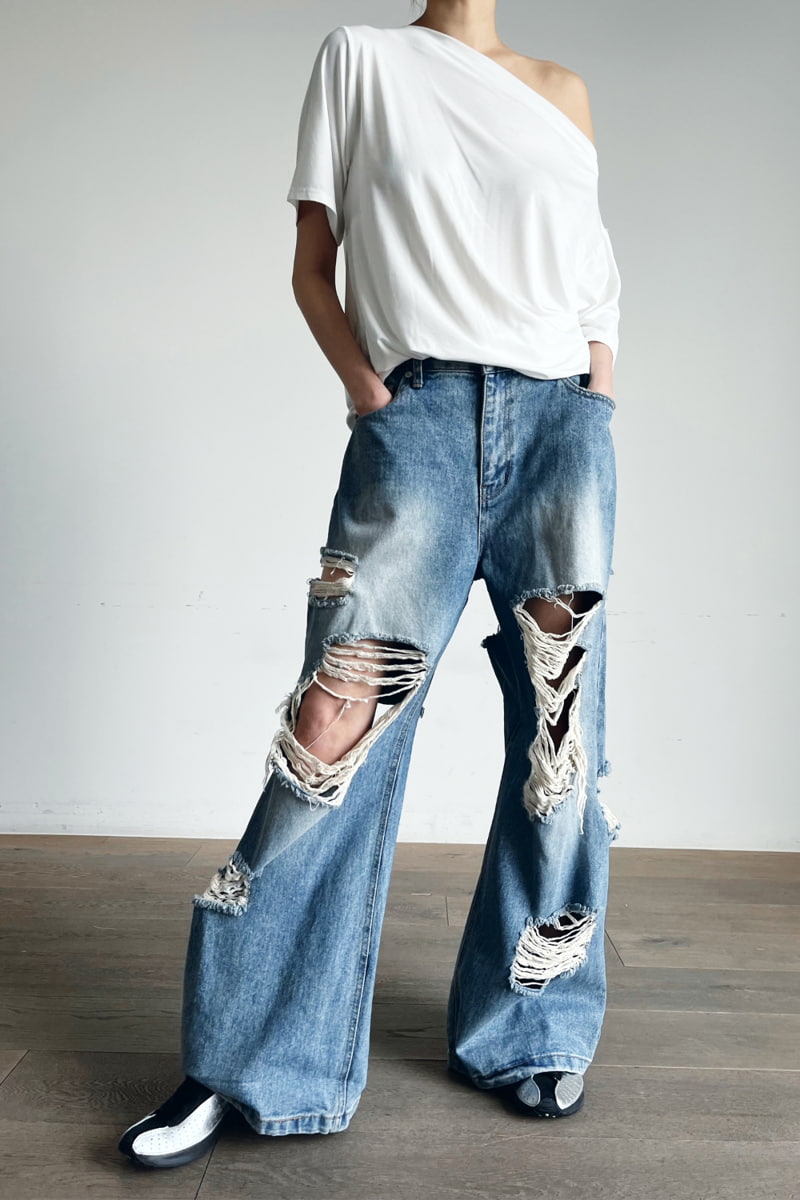 Project Wave - Korean Women Fashion - #womensfashion - Vintage Denim Pants - 9