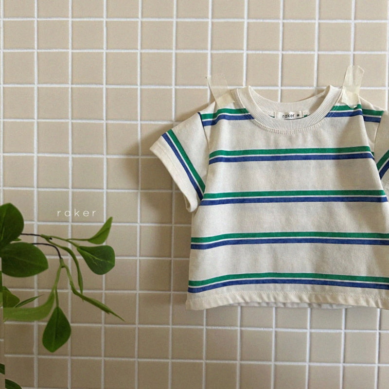 Raker - Korean Children Fashion - #littlefashionista - Cotton Box Striped Tee - 6