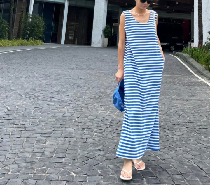 Ripple - Korean Women Fashion - #momslook - Terry Stripe One-piece - 3