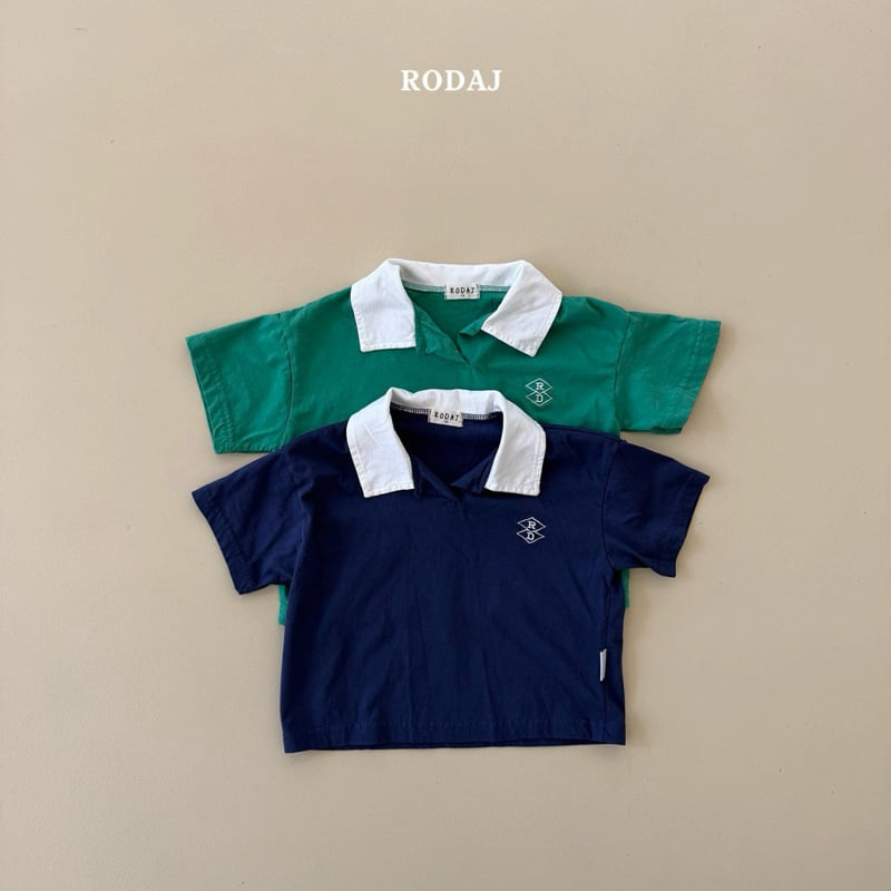 Roda J - Korean Children Fashion - #childrensboutique - Two-tone Collar Tee