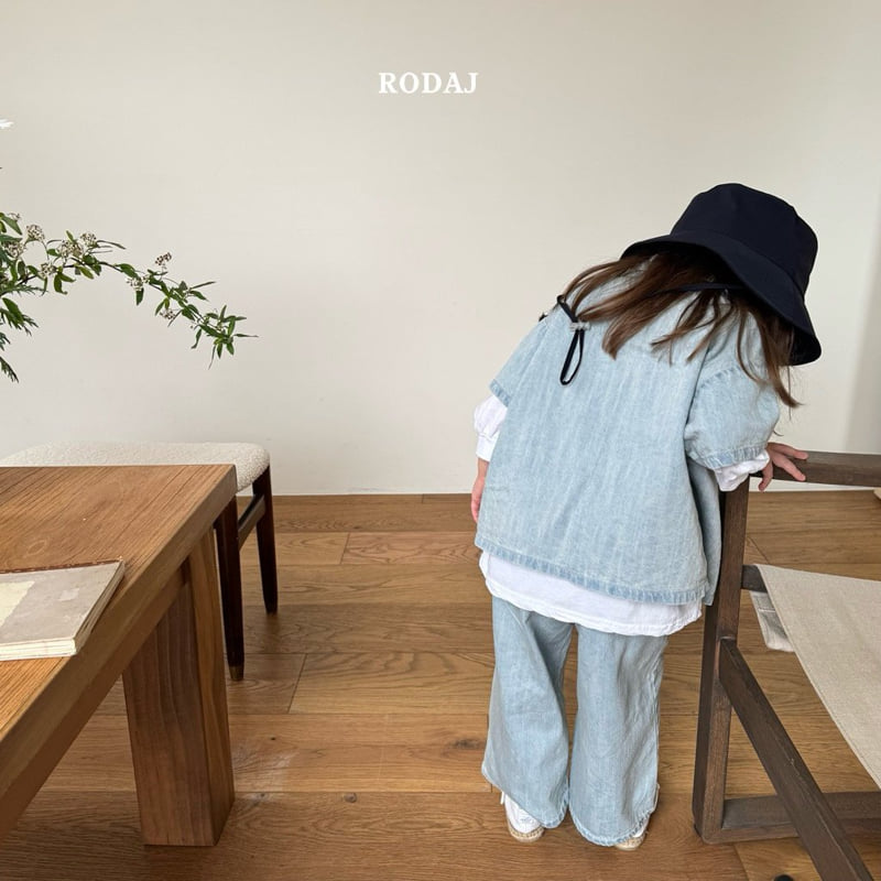 Roda J - Korean Children Fashion - #kidsshorts - Blur Denim Shirt - 8