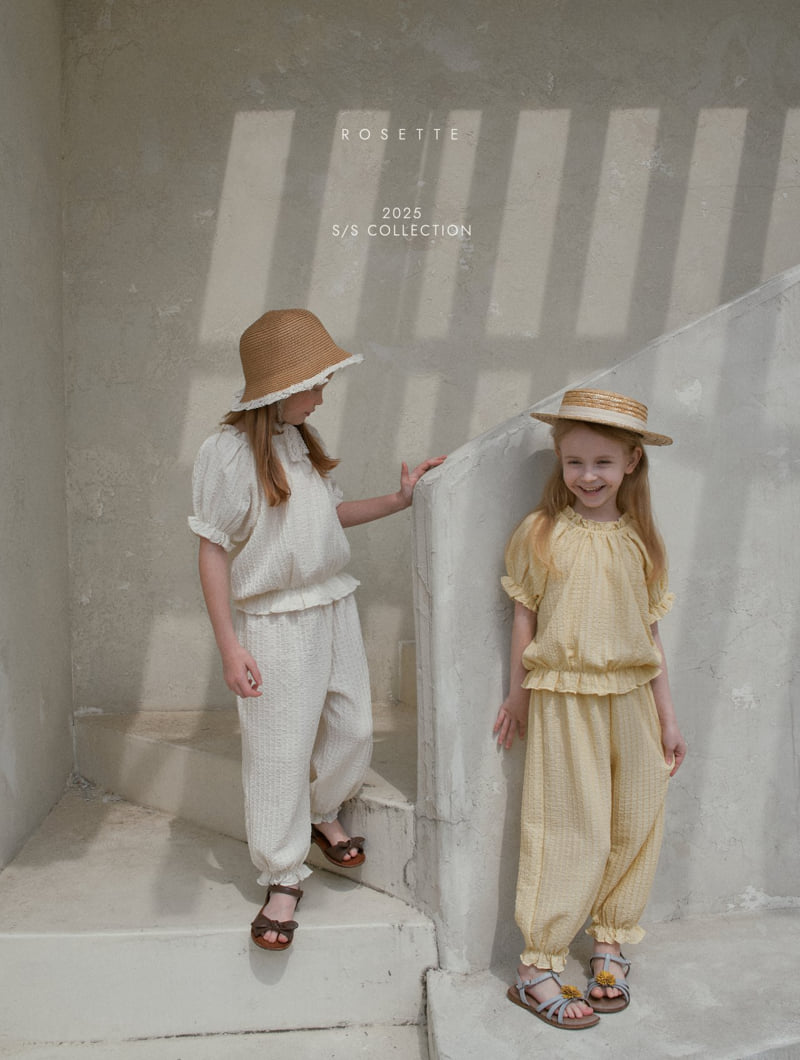 Rosette - Korean Children Fashion - #kidsshorts - Vanilla Top Bottom Set - 3