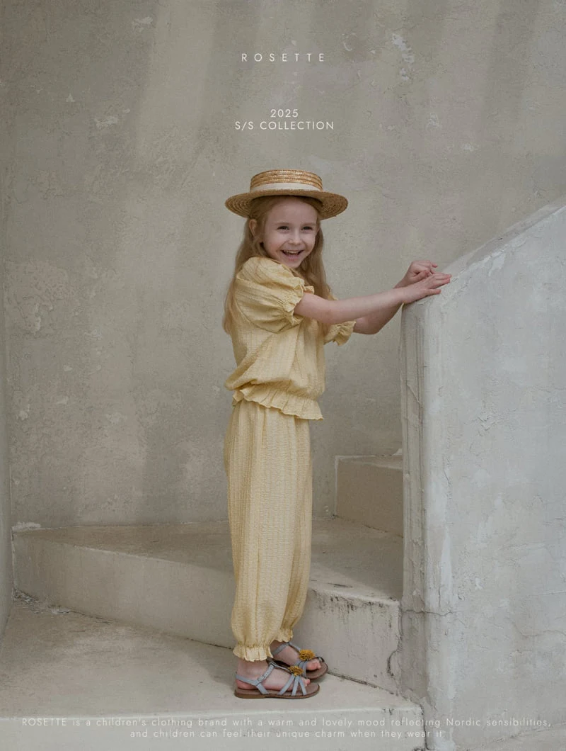 Rosette - Korean Children Fashion - #kidsshorts - Vanilla Top Bottom Set - 4