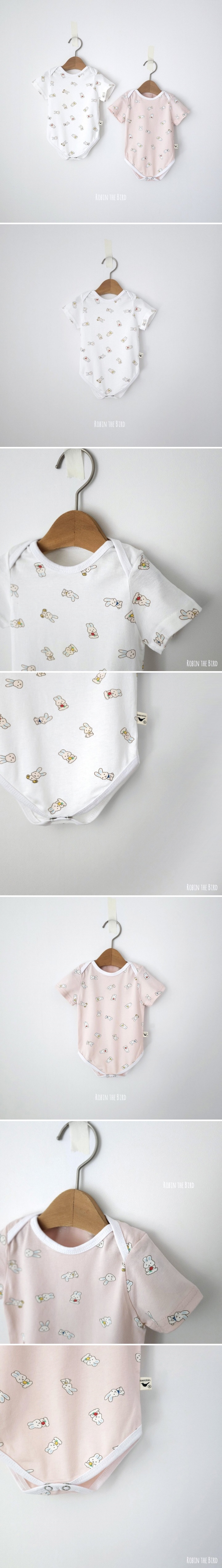 Saerobin - Korean Baby Fashion - #babyoninstagram - Rabbit Short Sleeve Bodysuit