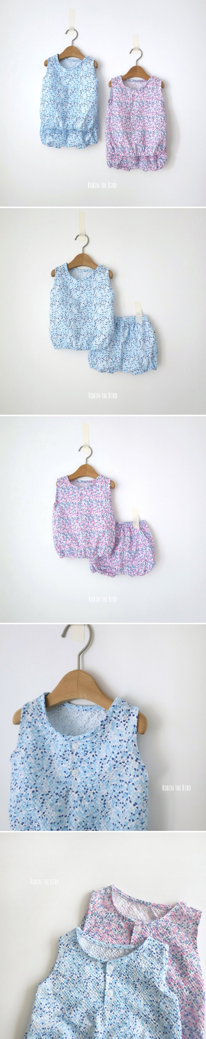 Saerobin - Korean Baby Fashion - #babyoutfit - Bloomer Sleeveless Top Bottom Set