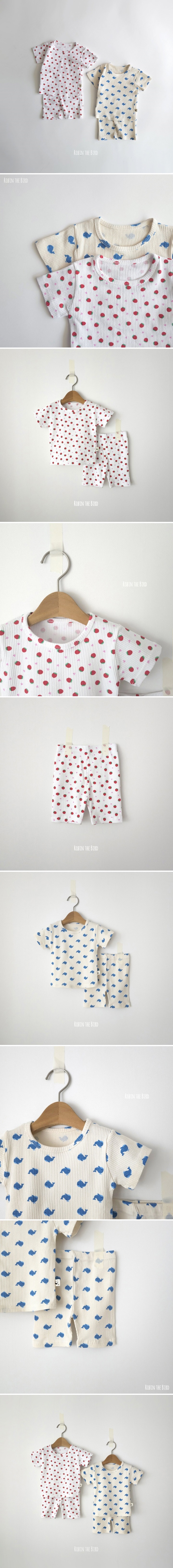 Saerobin - Korean Baby Fashion - #babywear - Strawberry Whale Short Sleeve Easywear