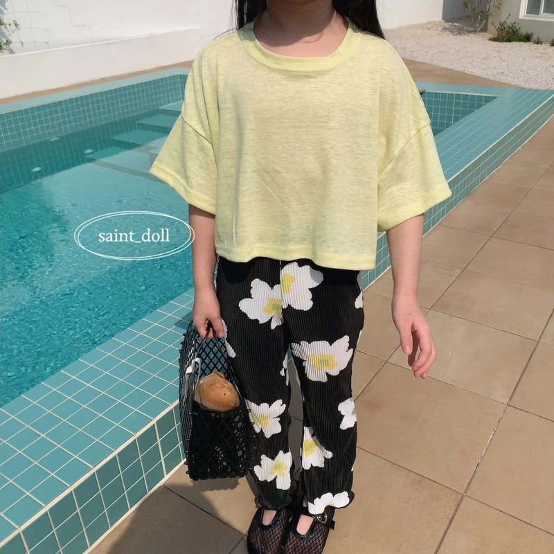 Saint Doll - Korean Children Fashion - #kidzfashiontrend - Linen Crop Tee - 4