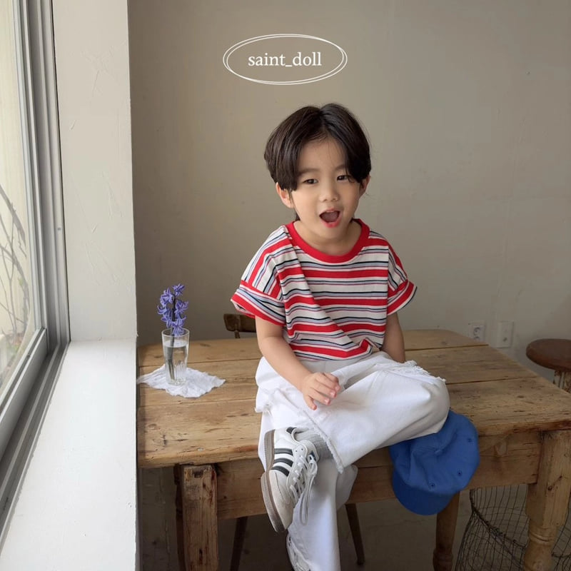 Saint Doll - Korean Children Fashion - #childofig - Loose Stripe Tee - 8