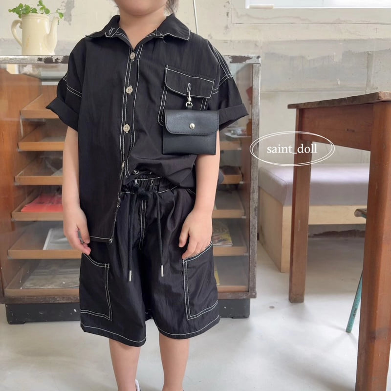 Saint Doll - Korean Children Fashion - #childofig - Stitch Pocket Shirt Denim - 8