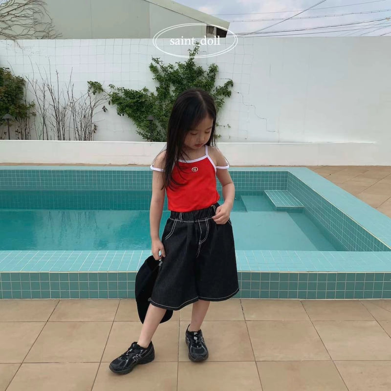Saint Doll - Korean Children Fashion - #childrensboutique - Logo Strap Sleeveless - 5