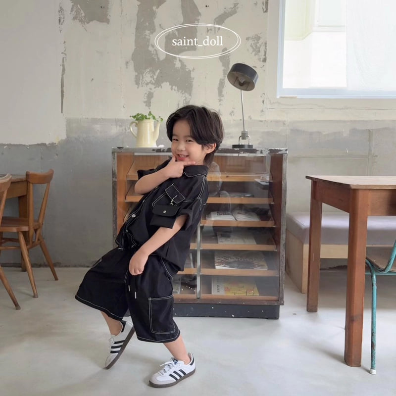 Saint Doll - Korean Children Fashion - #childrensboutique - Stitch Pocket Shirt Denim - 9