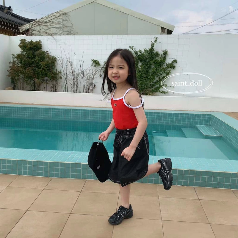 Saint Doll - Korean Children Fashion - #designkidswear - Logo Strap Sleeveless - 6