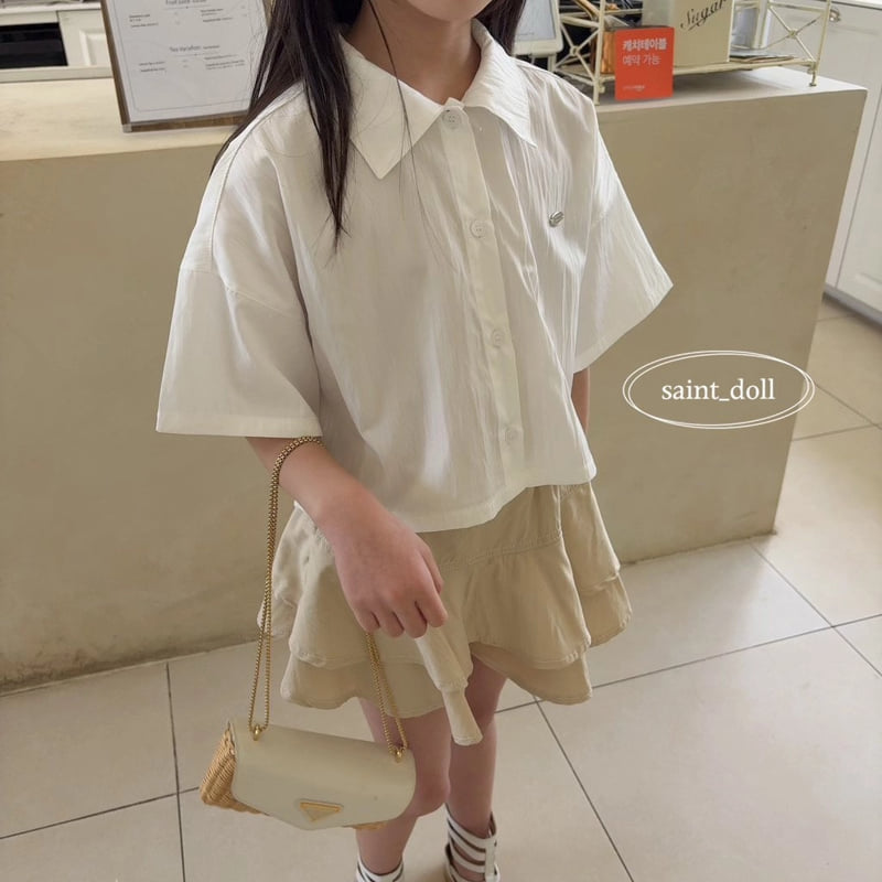 Saint Doll - Korean Children Fashion - #fashionkids - Back Ribbon Short Sleeve Shirt - 9