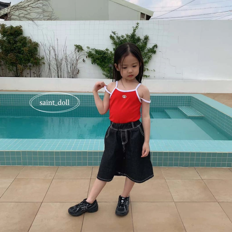 Saint Doll - Korean Children Fashion - #fashionkids - Logo Strap Sleeveless - 8