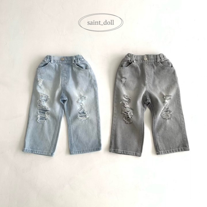 Saint Doll - Korean Children Fashion - #fashionkids - Damage Denim Pants
