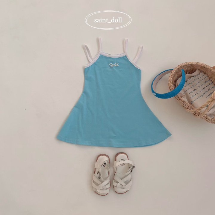 Saint Doll - Korean Children Fashion - #kidsshorts - Pearl Ribbon One-Piece - 3