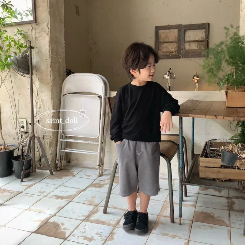 Saint Doll - Korean Children Fashion - #kidsshorts - Linen Long Sleeve Tee - 9