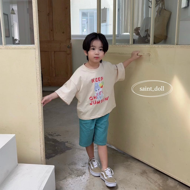 Saint Doll - Korean Children Fashion - #kidsshorts - Jumping Rabbit Tee - 10