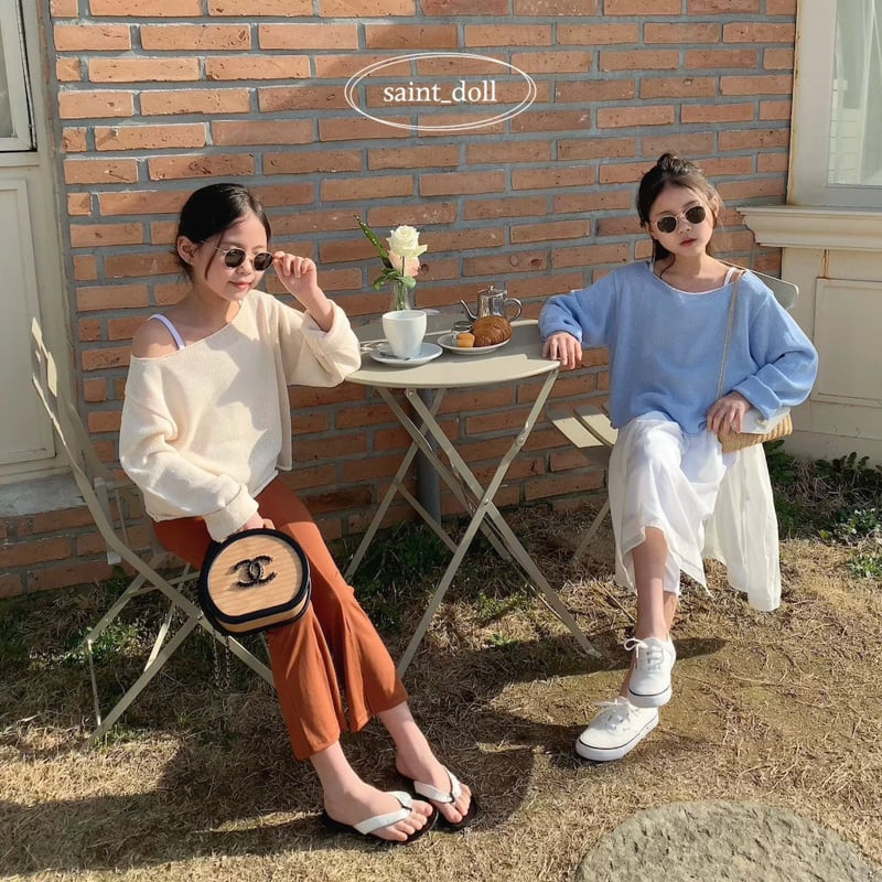 Saint Doll - Korean Children Fashion - #kidsshorts - Boat Neck Knit - 3