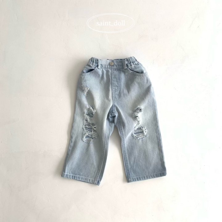Saint Doll - Korean Children Fashion - #kidsshorts - Damage Denim Pants - 2