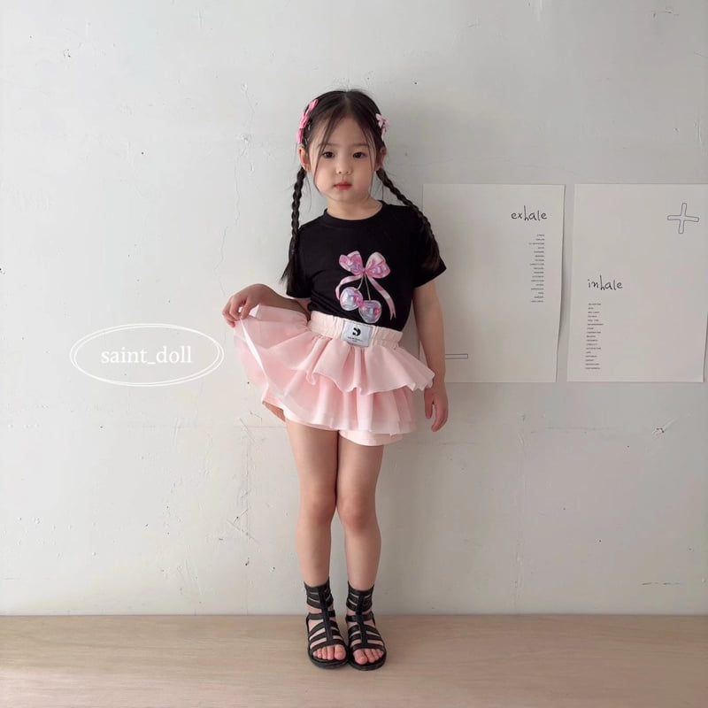 Saint Doll - Korean Children Fashion - #kidsshorts - Bling Cherry Tee