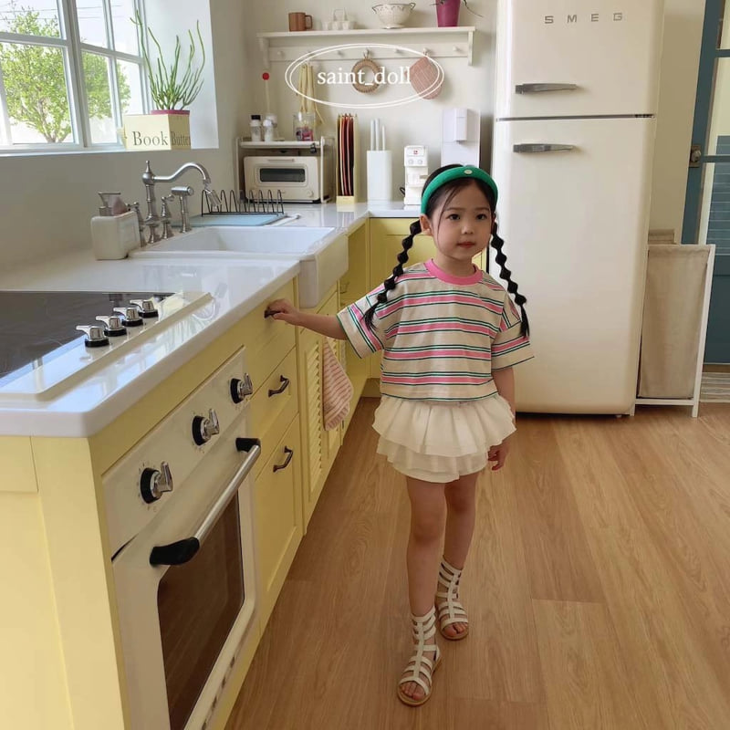 Saint Doll - Korean Children Fashion - #kidsstore - Colorful Crop Tee - 6