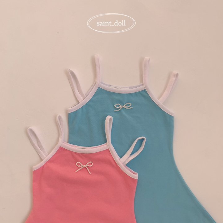 Saint Doll - Korean Children Fashion - #kidsshorts - Pearl Ribbon One-Piece - 4