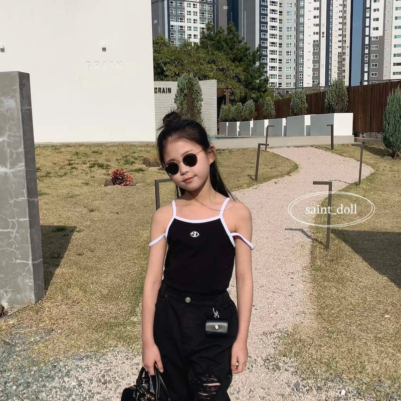 Saint Doll - Korean Children Fashion - #kidsstore - Logo Strap Sleeveless - 10