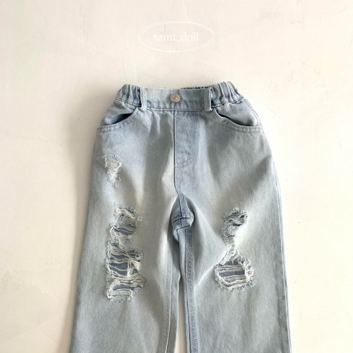 Saint Doll - Korean Children Fashion - #kidsstore - Damage Denim Pants - 3